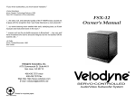 Velodyne Acoustics FSX-12 User's Manual