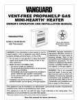 Vanguard Heating VMH3000TPSA User's Manual