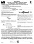 Universal Security Instruments BFB-926 Instruction Sheet