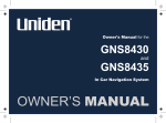 Uniden GNS8430 User's Manual