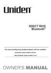 Uniden R035BT User's Manual