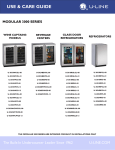 U-Line Refrigerator U-3018WCOL-00 User's Manual