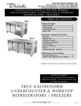 True Manufacturing Company TGU-3F User's Manual