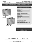 True Manufacturing Company Freezer TMW-36F User's Manual