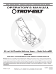 Troy-Bilt V560 User's Manual