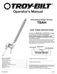 Troy-Bilt TBAH User's Manual