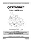 Troy-Bilt Horse XP__Lawn Tractor User's Manual