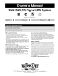 Tripp Lite SMX1500LCD User's Manual