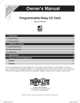 Tripp Lite RELAYIOCARD User's Manual