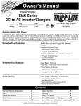 Tripp Lite DC-to-AC Inverter/Chargers EMS Series User's Manual