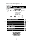 Tripp Lite Audio/Video Pure Sine Wave UPS Systems User's Manual