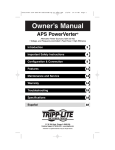 Tripp Lite Alternative Power Source User's Manual