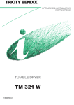 Tricity Bendix TM 321 W User's Manual