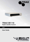 Triax Digital Satellite Receiver SR 110 User's Manual