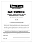 Traulsen Freezer RET232EUT User's Manual