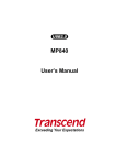 Transcend Information MP840 User's Manual