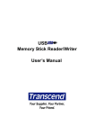 Transcend Information Memory Stick Reader/Writer User's Manual