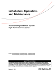 Trane High Wall-Indoor Installation and Maintenance Manual