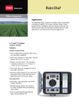 Toro Rain Dial Specifications