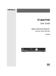 Topfield Digital Terrestrial Receiver PERSONAL VIDEO RECORDER TF 600 PVRt User's Manual