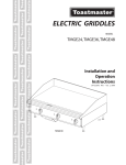 Toastmaster Cooktop TMGE36 User's Manual