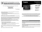 Timex Clock 75328T User's Manual