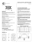 THX Ltd. THX Ultra II In-Wall Speakers PN. 33-3187 10.03 User's Manual