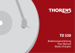 THORENS TD 550 User's Manual