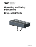 The Vollrath Co Drop-In Hot Wells User's Manual