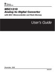 Texas Instruments MSC1210 User's Manual