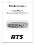 Telex MCE325 User's Manual