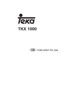 Teka TKX 1000 User's Manual