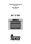 Teka Microwave MC 32 BIS User's Manual