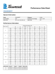 Tecumseh VSA9528ZXT Performance Data Sheet