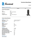 Tecumseh VSA9510ZXG Technical Data Sheet