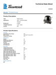 Tecumseh TPA9423XAA Technical Data Sheet