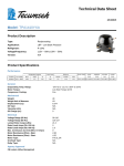 Tecumseh TPA1410YXA Technical Data Sheet