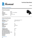 Tecumseh HGA5453BXC Technical Data Sheet