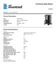 Tecumseh AVA2490ZXC Technical Data Sheet