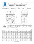 Tecumseh AKA9460ZXAXC Performance Data Sheet