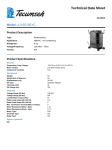 Tecumseh AJA5518EXC Technical Data Sheet