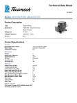 Tecumseh AE4470Z-FZ3C Technical Data Sheet