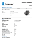 Tecumseh AE4450Y-XN3C Technical Data Sheet