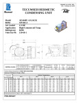 Tecumseh AE4440U-AA1AGK Performance Data Sheet