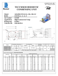 Tecumseh AE4430Z-FZ1AGB Performance Data Sheet