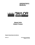 Taylor Refrigerator 5454 User's Manual