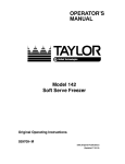 Taylor Frozen Dessert Maker 142 User's Manual