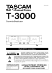 Tascam T-3000 User's Manual