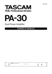 Tascam PA-30 User's Manual