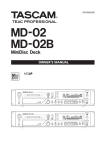 Tascam MD-02 User's Manual